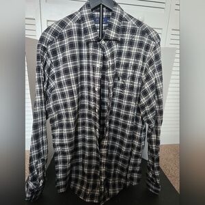 Men's Polo Ralph Lauren Black White Plaids Dress Shirt Size XL Large Logo Oxford